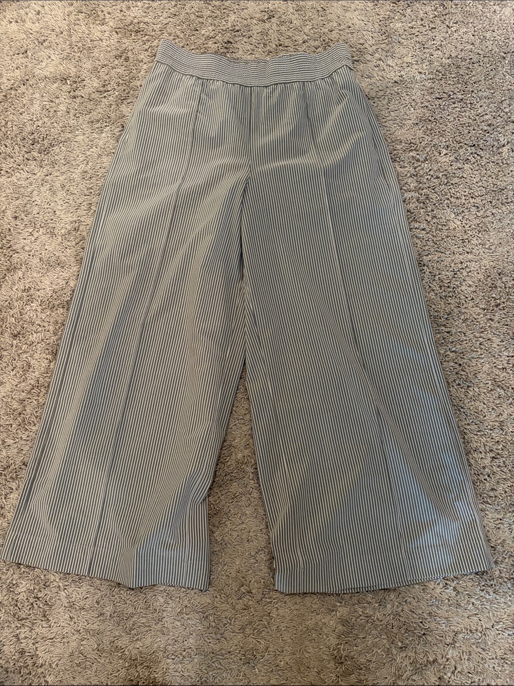 lululemon athletica Striped Wide-Leg Pants — Gray & White